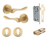 Iver Door Handle Stirling Round Rose Key/Key Brushed Brass Entrance Kit