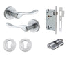 Iver Door Handle Stirling Round Rose Key/Key Brushed Chrome Entrance Kit