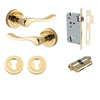 Iver Door Handle Stirling Round Rose Key/Key Polished Brass Entrance Kit