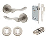 Iver Door Handle Stirling Round Rose Key/Key Satin Nickel Entrance Kit