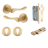 Iver Door Handle Stirling Round Rose Key/Thumb Brushed Brass Entrance Kit