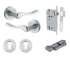 Iver Door Handle Stirling Round Rose Key/Thumb Brushed Chrome Entrance Kit