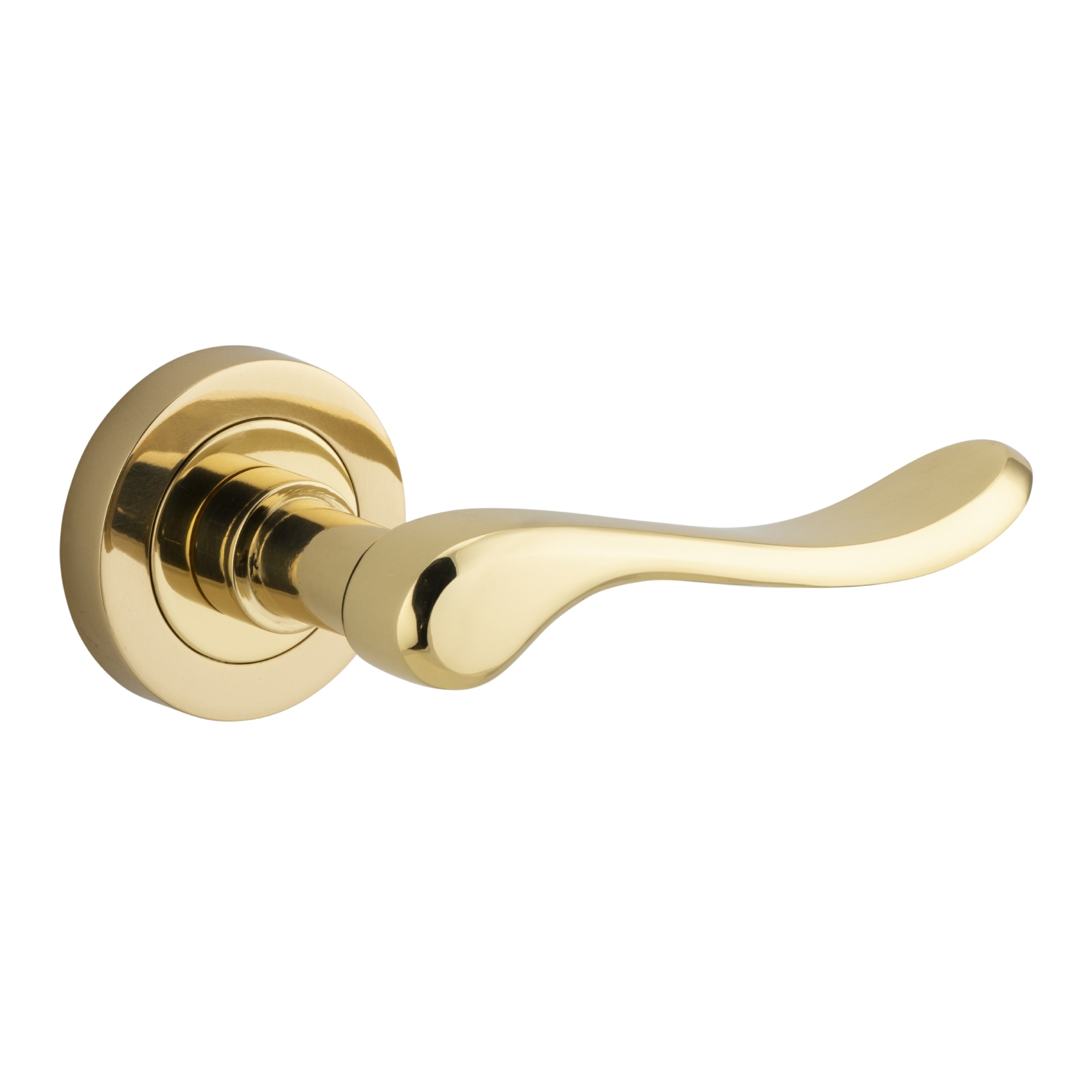 Iver Door Handle Stirling Round Rose Pair Polished Brass