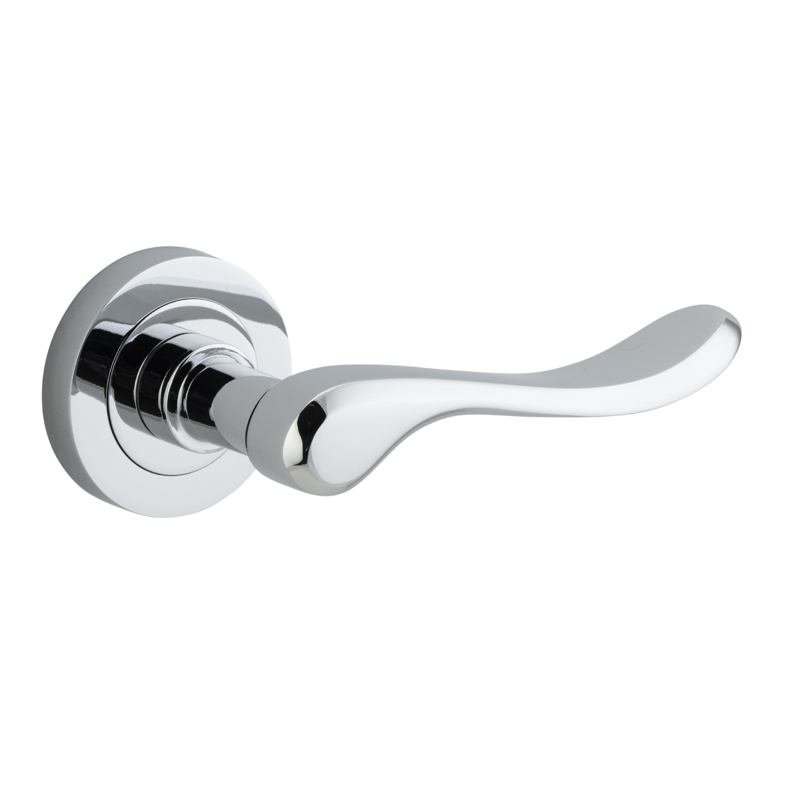 Iver Door Handle Stirling Round Rose Pair Polished Chrome