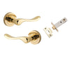 Iver Door Handle Stirling Round Rose Polished Brass Passage Kit