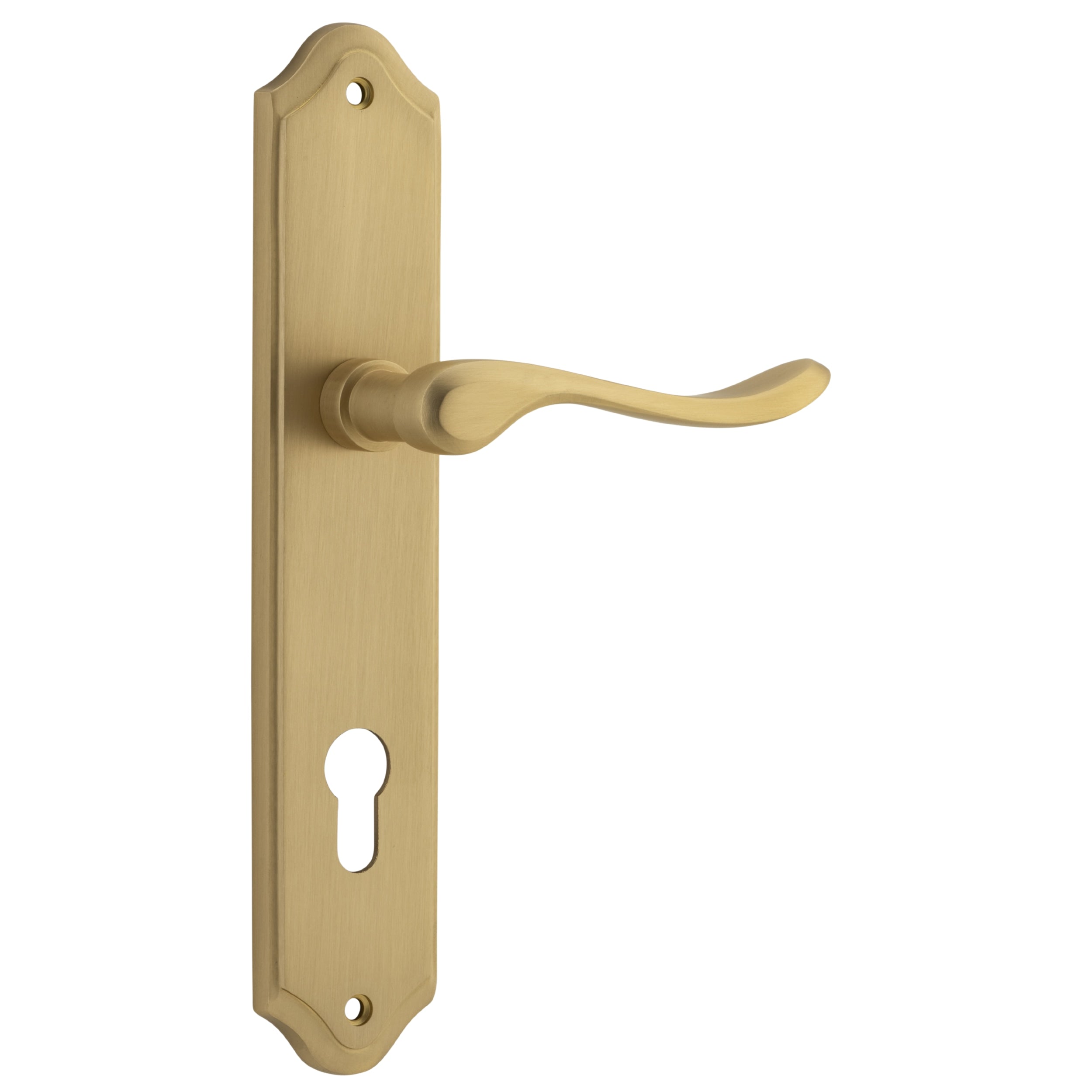 Iver Door Handle Stirling Shouldered Euro Pair Brushed Brass