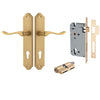 Iver Door Handle Stirling Shouldered Euro Pair Key/Key Brushed Brass Entrance Kit