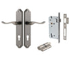 Iver Door Handle Stirling Shouldered Euro Pair Key/Key Distressed Nickel Entrance Kit