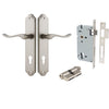 Iver Door Handle Stirling Shouldered Euro Pair Key/Key Satin Nickel Entrance Kit