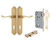 Iver Door Handle Stirling Shouldered Euro Pair Key/Thumb Brushed Brass Entrance Kit