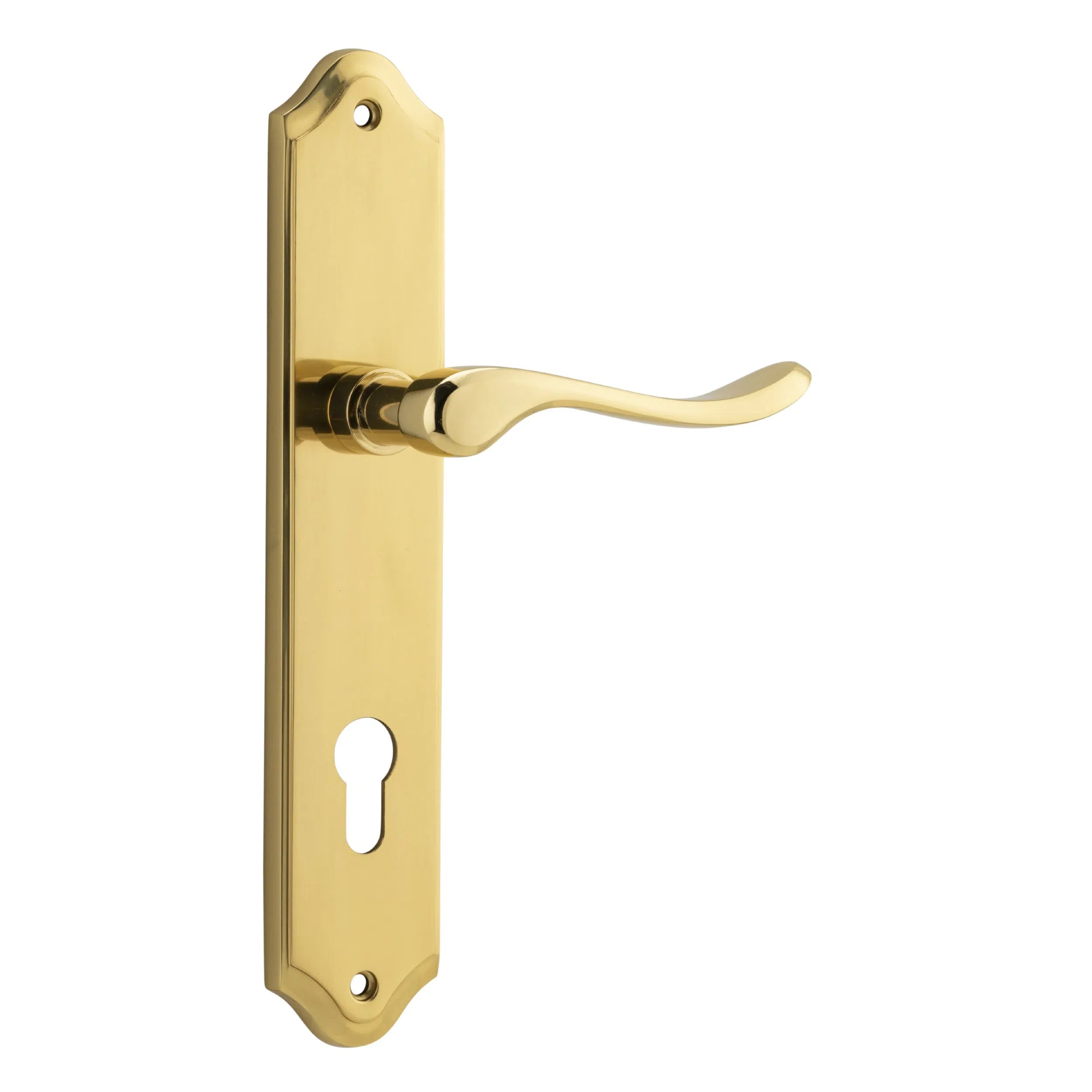 Iver Door Handle Stirling Shouldered Euro Pair Polished Brass