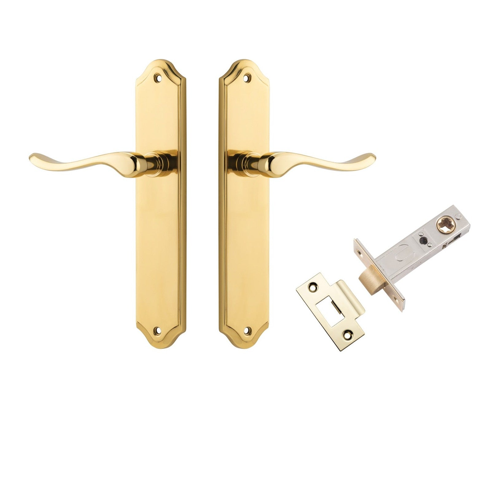 Iver Door Handle Stirling Shouldered Latch Pair Polished Brass Passage Kit