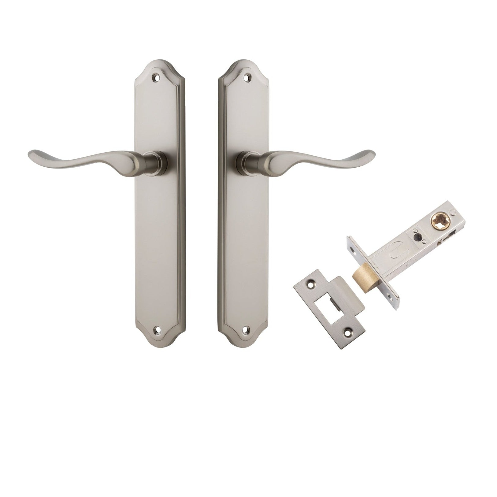 Iver Door Handle Stirling Shouldered Latch Pair Satin Nickel Passage Kit