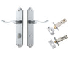 Iver Door Handle Stirling Shouldered Privacy Pair Brushed Chrome Inbuilt Privacy Kit