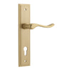 Iver Door Handle Stirling Stepped Euro Pair Brushed Brass