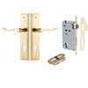 Iver Door Handle Stirling Stepped Euro Pair Key/Key Polished Brass Entrance Kit