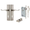 Iver Door Handle Stirling Stepped Euro Pair Key/Key Satin Nickel Entrance Kit