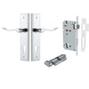 Iver Door Handle Stirling Stepped Euro Pair Key/Thumb Polished Chrome Entrance Kit