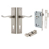 Iver Door Handle Stirling Stepped Euro Pair Key/Thumb Satin Nickel Entrance Kit