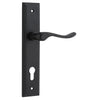 Iver Door Handle Stirling Stepped Euro Pair Matt Black