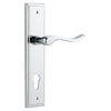 Iver Door Handle Stirling Stepped Euro Pair Polished Chrome