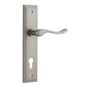 Iver Door Handle Stirling Stepped Euro Pair Satin Nickel