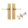 Iver Door Handle Stirling Stepped Latch Pair Brushed Brass Passage Kit