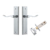 Iver Door Handle Stirling Stepped Latch Pair Brushed Chrome Passage Kit