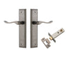 Iver Door Handle Stirling Stepped Latch Pair Distressed Nickel Passage Kit