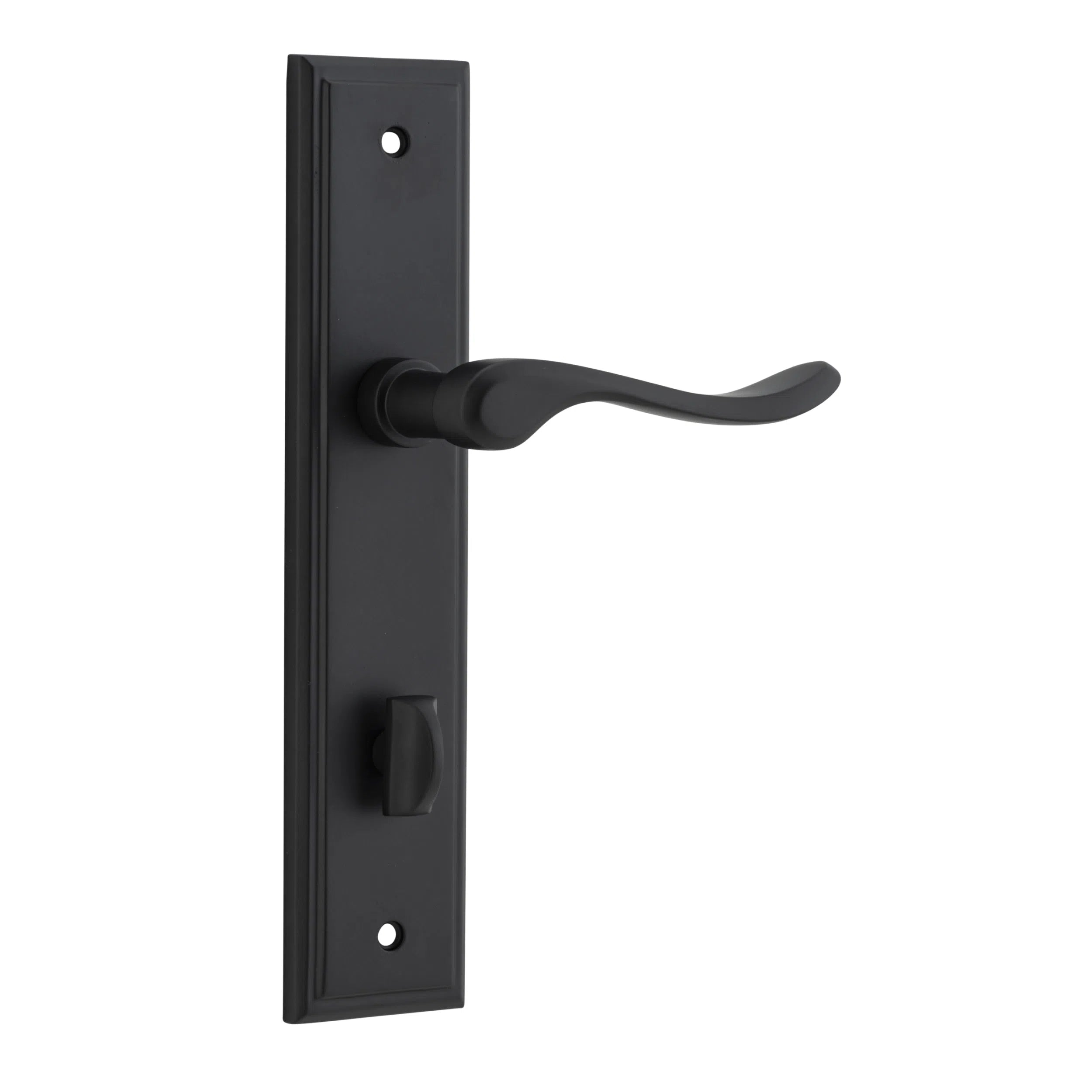 Iver Door Handle Stirling Stepped Privacy Pair Matt Black