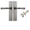 Iver Door Handle Verona Chamfered Distressed Nickel Passage Kit