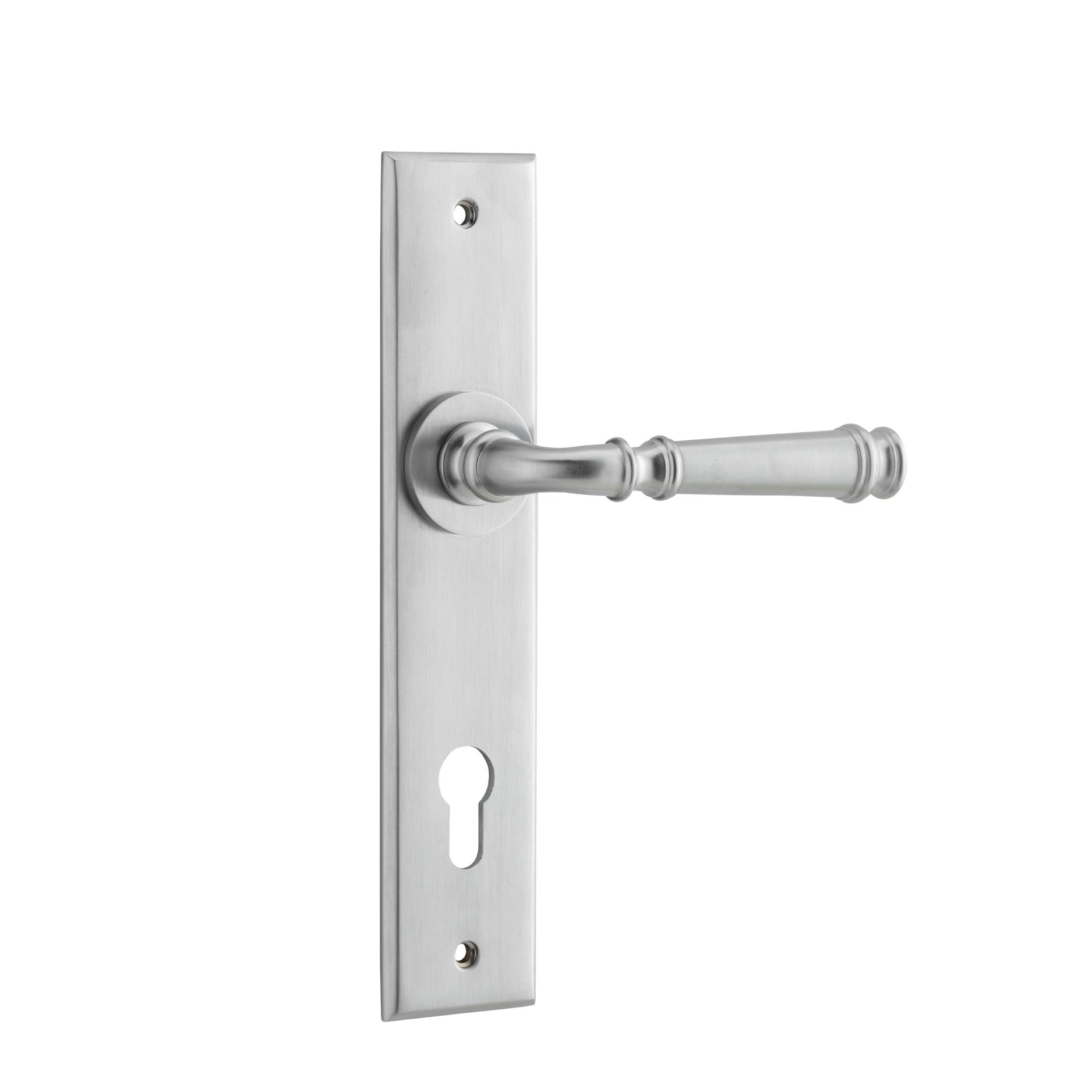 Iver Door Handle Verona Chamfered Euro Brushed Chrome