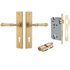 Iver Door Handle Verona Chamfered Key/Key Brushed Brass Entrance Kit