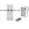 Iver Door Handle Verona Chamfered Key/Key Brushed Chrome Entrance Kit