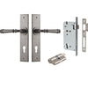 Iver Door Handle Verona Chamfered Key/Key Distressed Nickel Entrance Kit