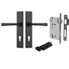 Iver Door Handle Verona Chamfered Key/Thumb Matt Black Entrance Kit