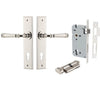 Iver Door Handle Verona Chamfered Key/Thumb Polished Nickel Entrance Kit