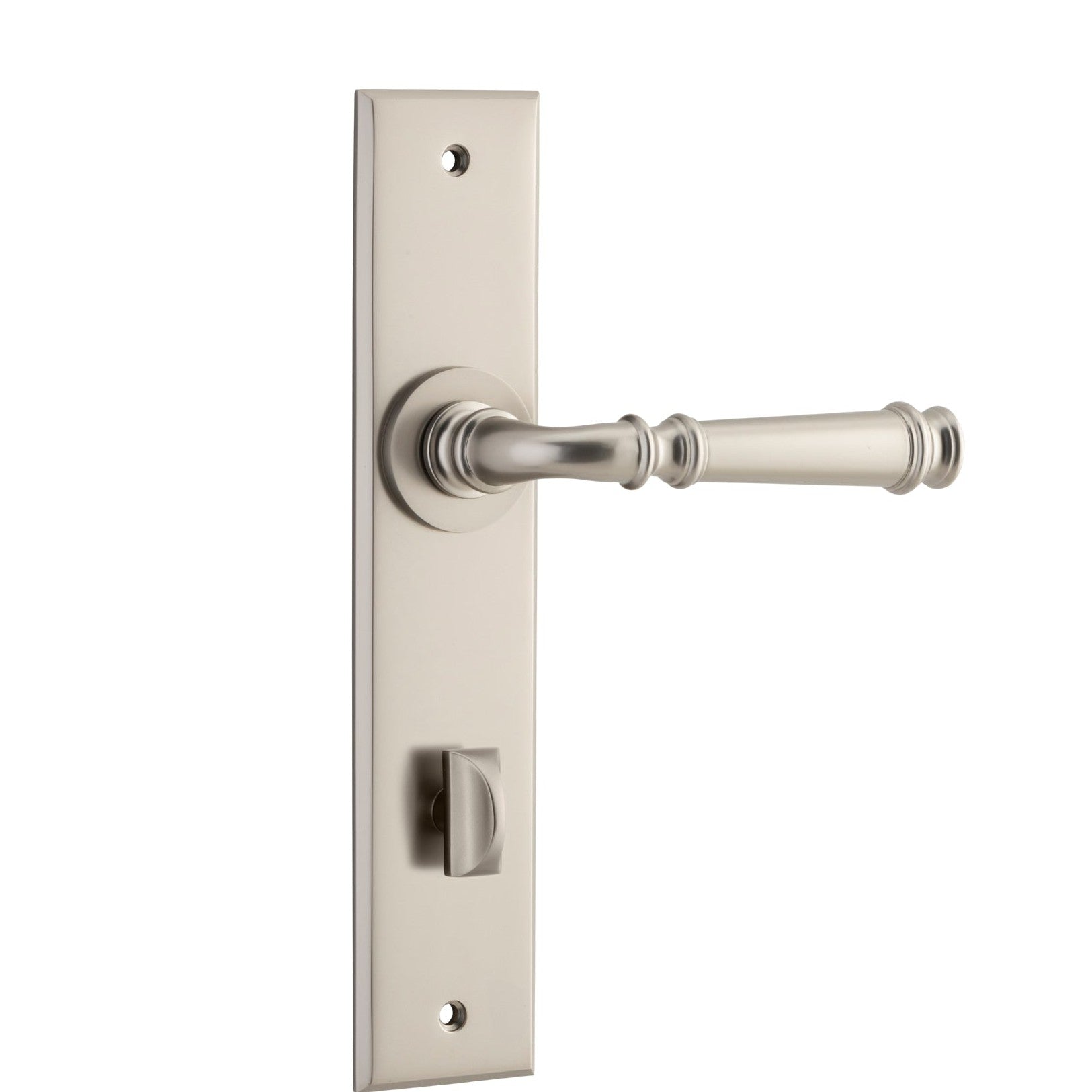 Iver Door Handle Verona Chamfered Privacy Satin Nickel