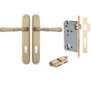 Iver Door Handle Verona Oval Euro Key/Key Brushed Brass Entrance Kit