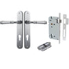 Iver Door Handle Verona Oval Euro Key/Key Brushed Chrome Entrance Kit