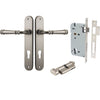 Iver Door Handle Verona Oval Euro Key/Thumb Satin Nickel Entrance Kit