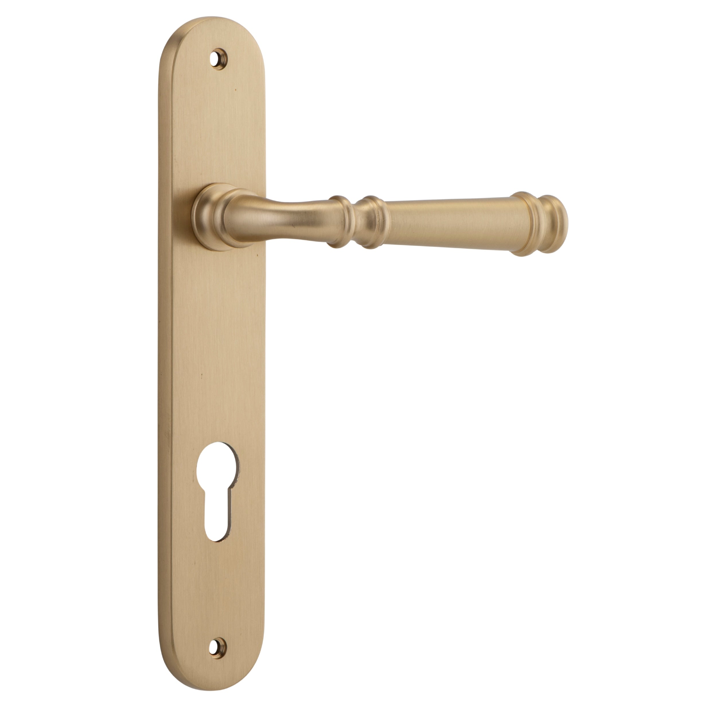 Iver Door Handle Verona Oval Euro Pair Brushed Brass