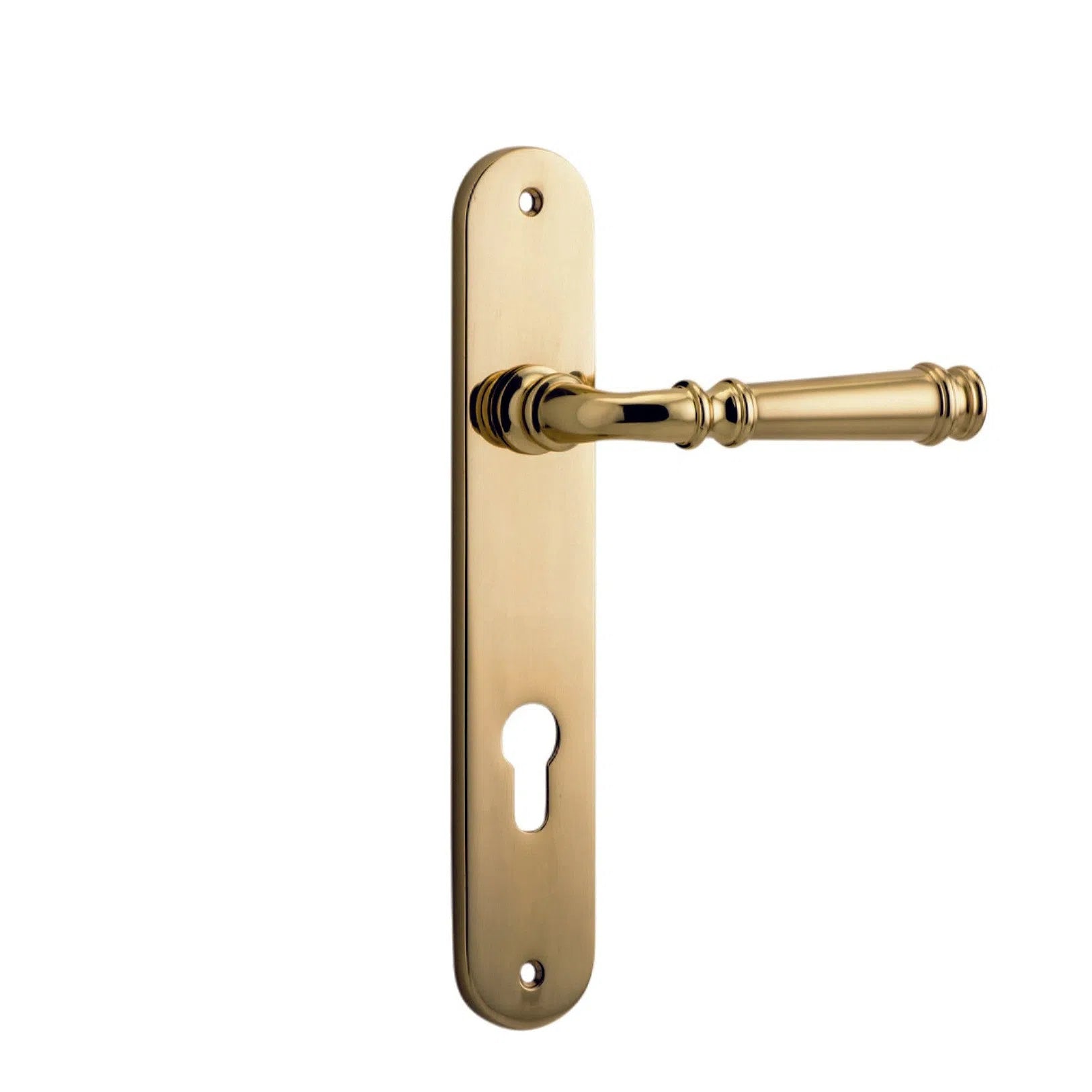 Iver Door Handle Verona Oval Euro Pair Polished Brass