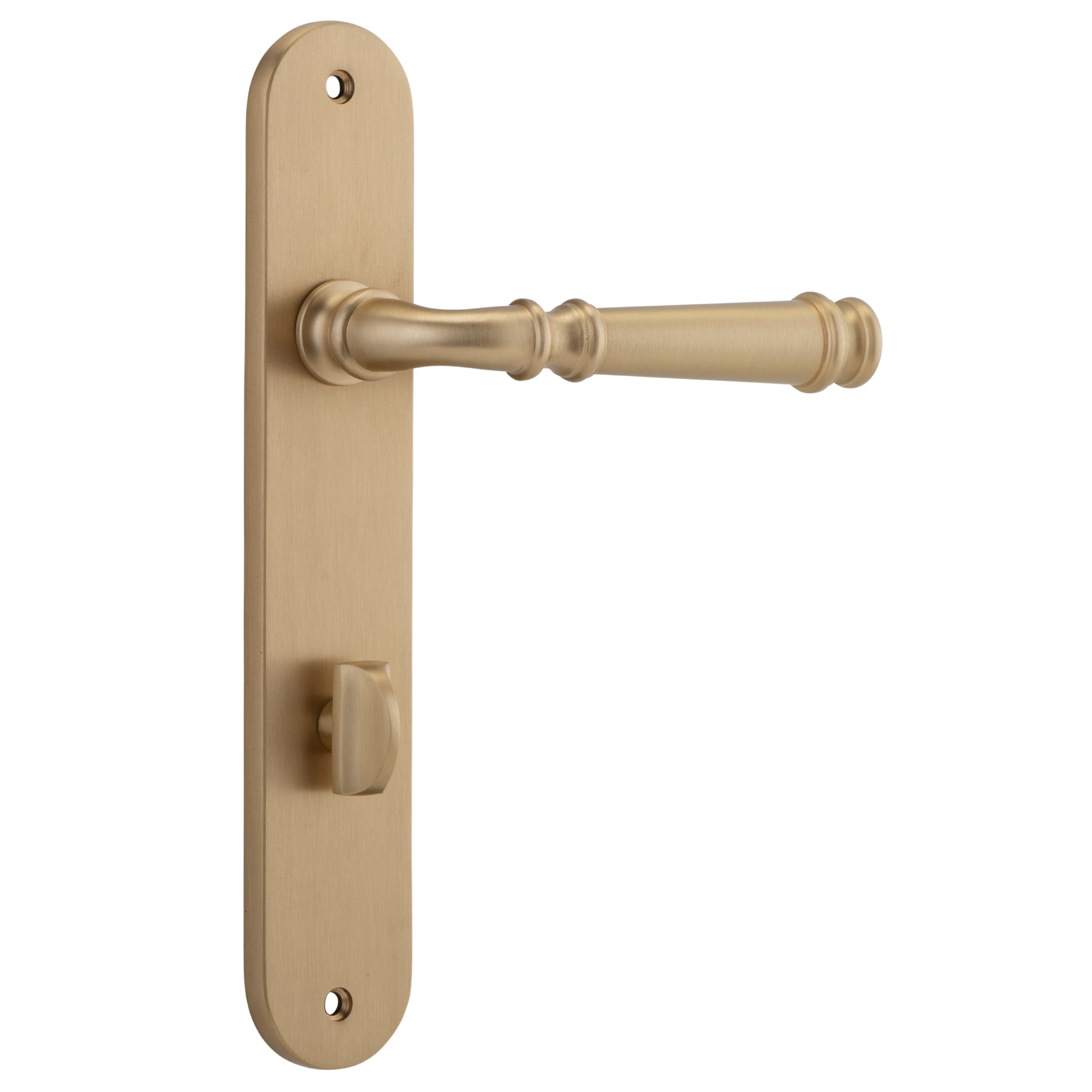 Iver Door Handle Verona Oval Privacy Pair Brushed Brass