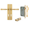 Iver Door Handle Verona Rectangular Euro Brushed Brass Entrance Kit