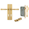 Iver Door Handle Verona Rectangular Euro Brushed Brass Entrance Kit