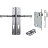 Iver Door Handle Verona Rectangular Euro Key/Key Brushed Chrome Entrance Kit