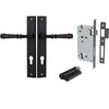 Iver Door Handle Verona Rectangular Euro Key/Key Matt Black Entrance Kit