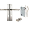 Iver Door Handle Verona Rectangular Euro Key/Key Satin Nickel Entrance Kit