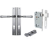 Iver Door Handle Verona Rectangular Euro Key/Thumb Brushed Chrome Entrance Kit